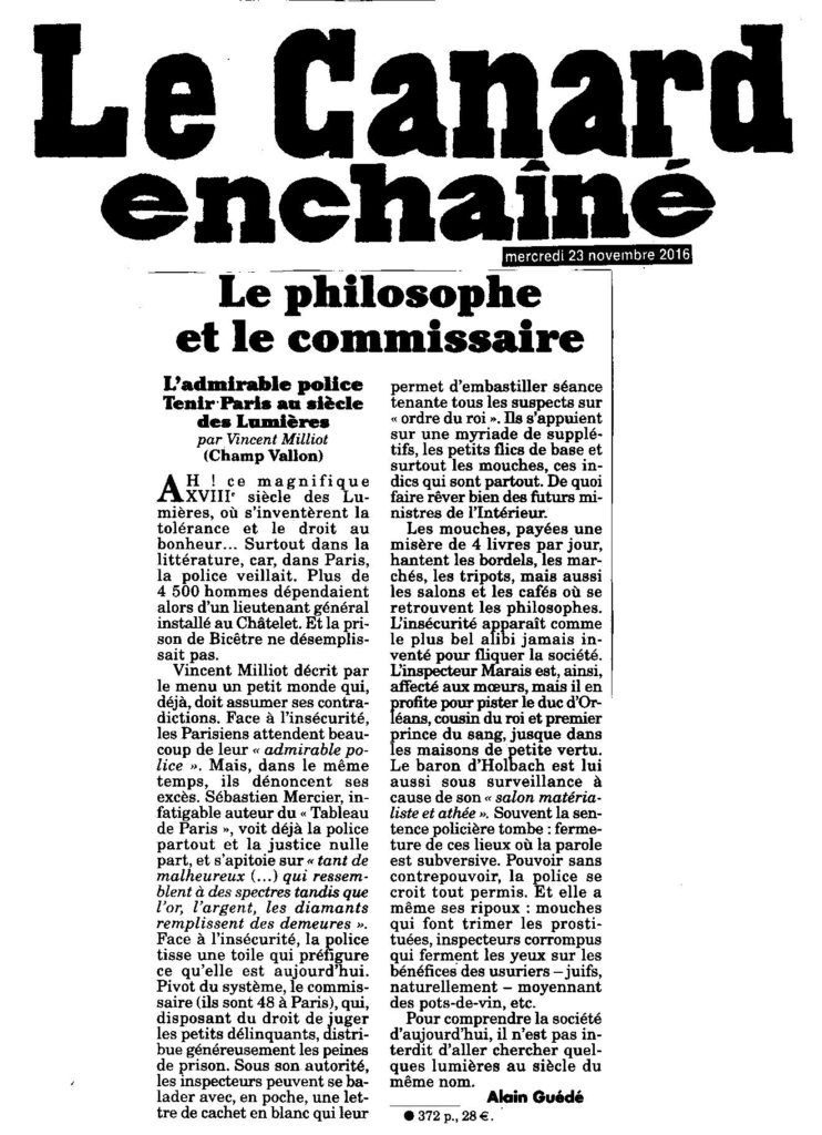 Le Canard Enchaîné — Admirable police, Vincent Milliot